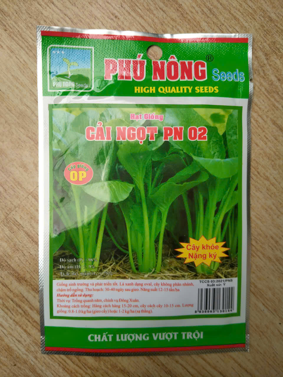 Hạt Giống Rau Cải Ngọt Phú Nông Bịch 20g