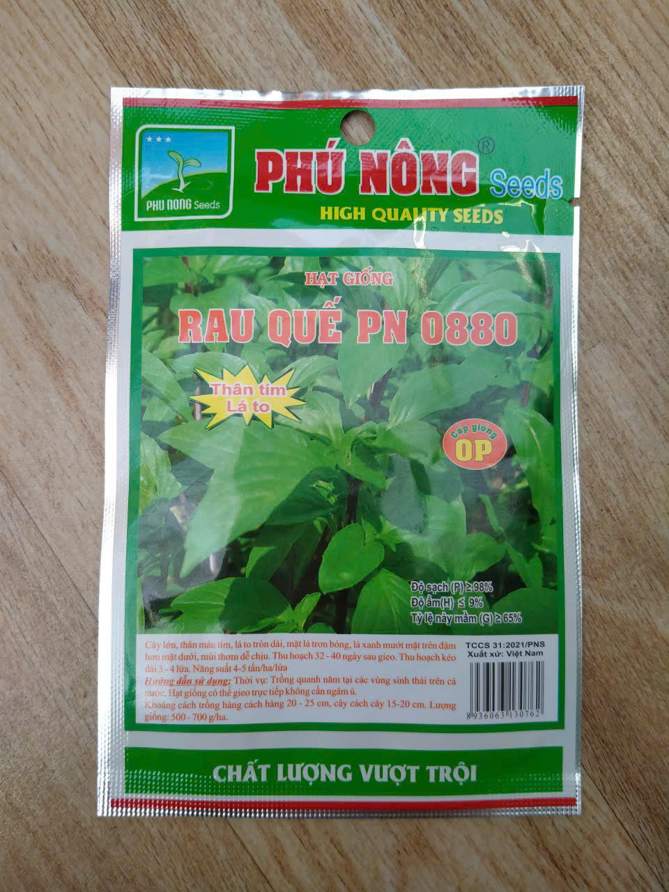 Hạt giống rau húng quế lá lớn Phú Nông gói 5gr