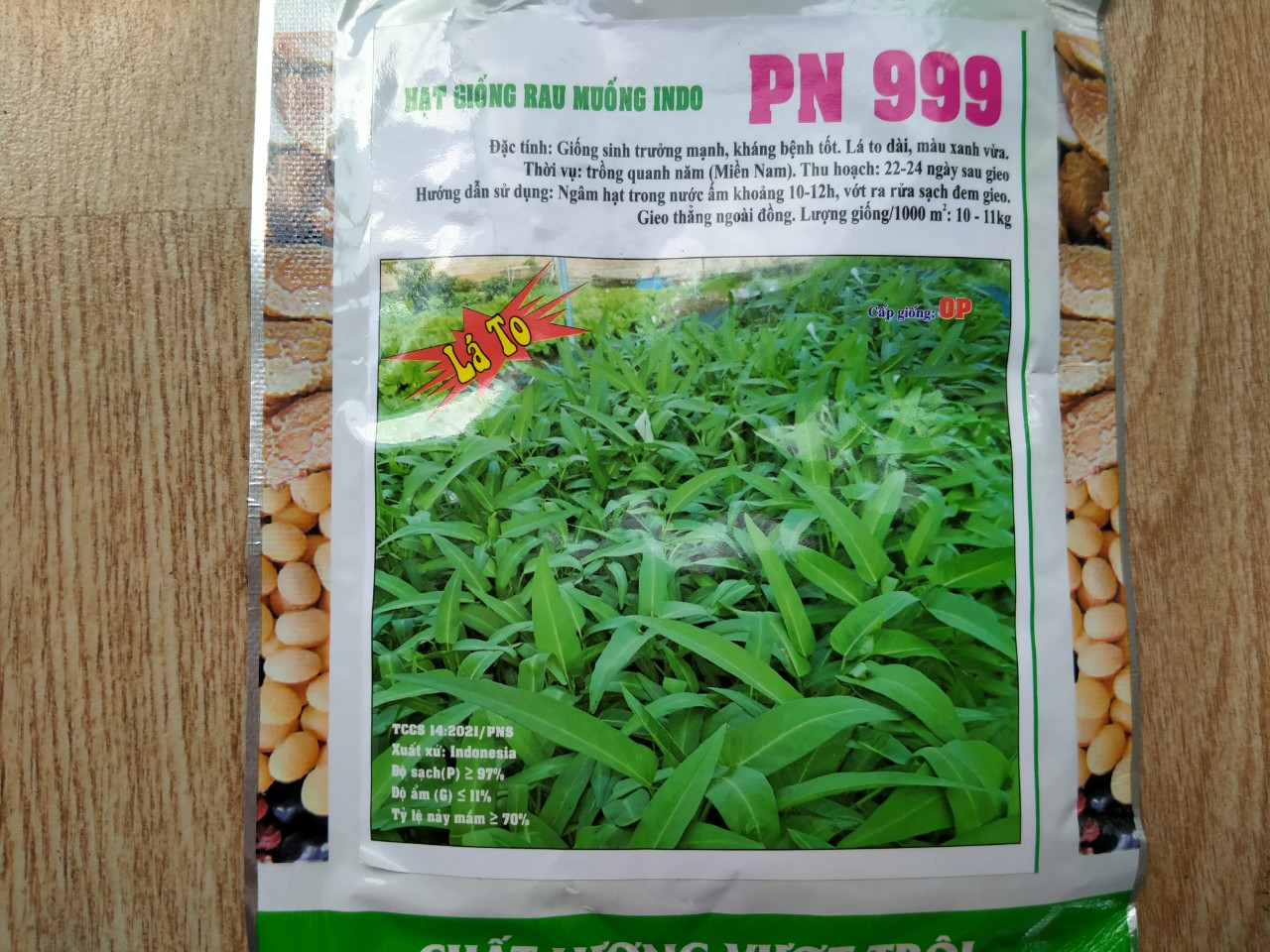 Hạt giống rau muống lá lớn Phú Nông gói 50gr